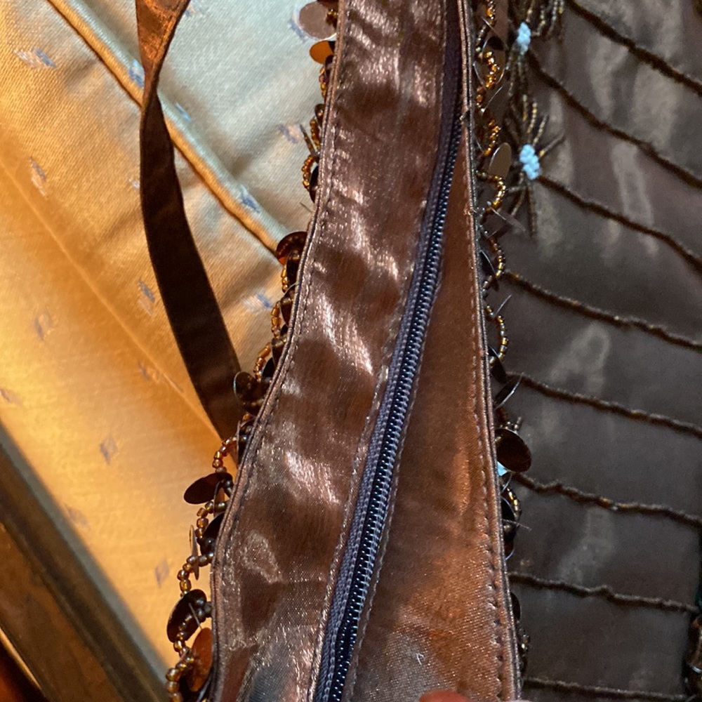 Brown jeweled shoulder bag - Picture 7 of 7